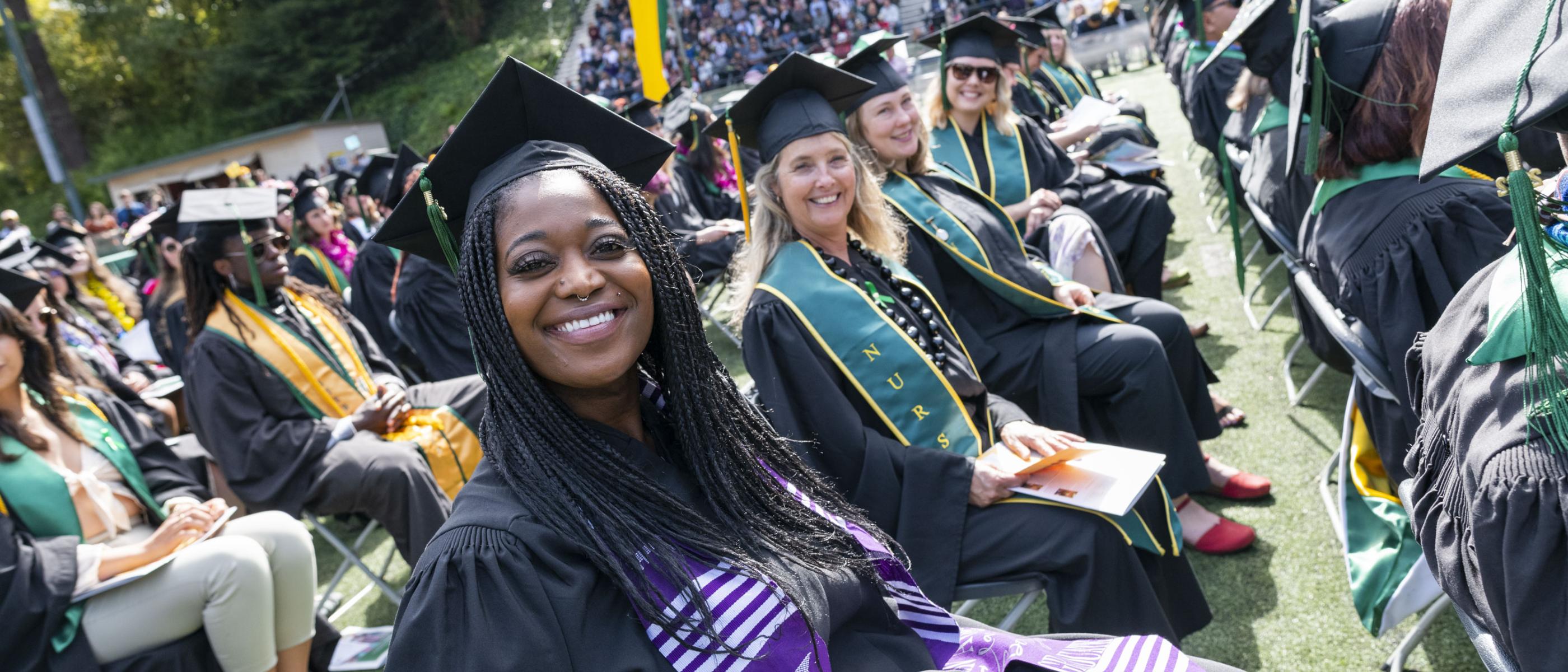 Graduates at the 2023 Cal Poly Humboldt commencement ceremony