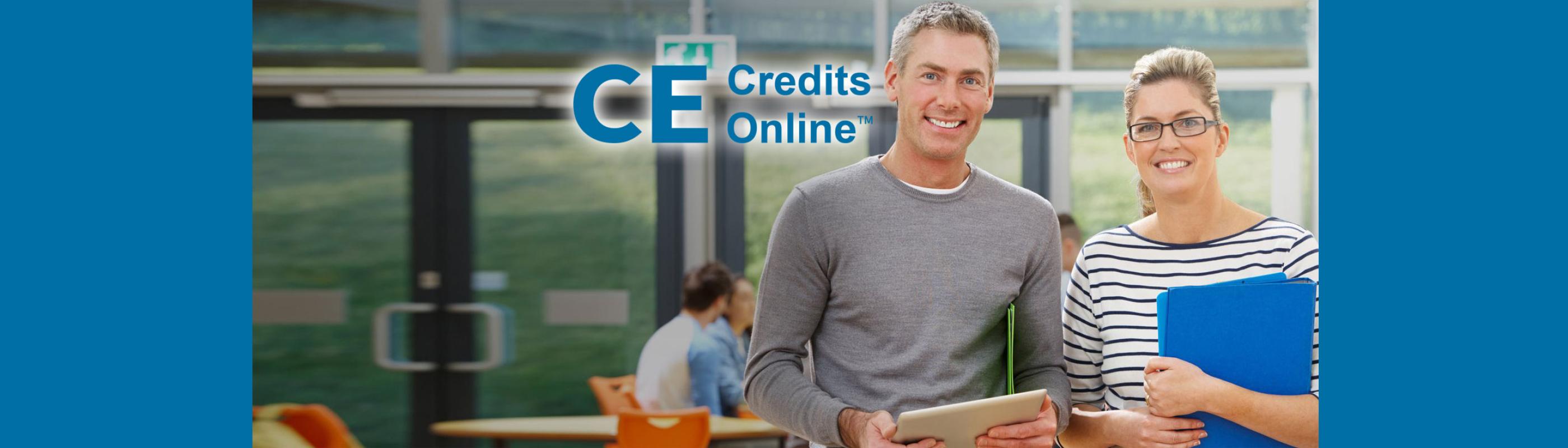 CE Credits Online [Man and woman in classroom]
