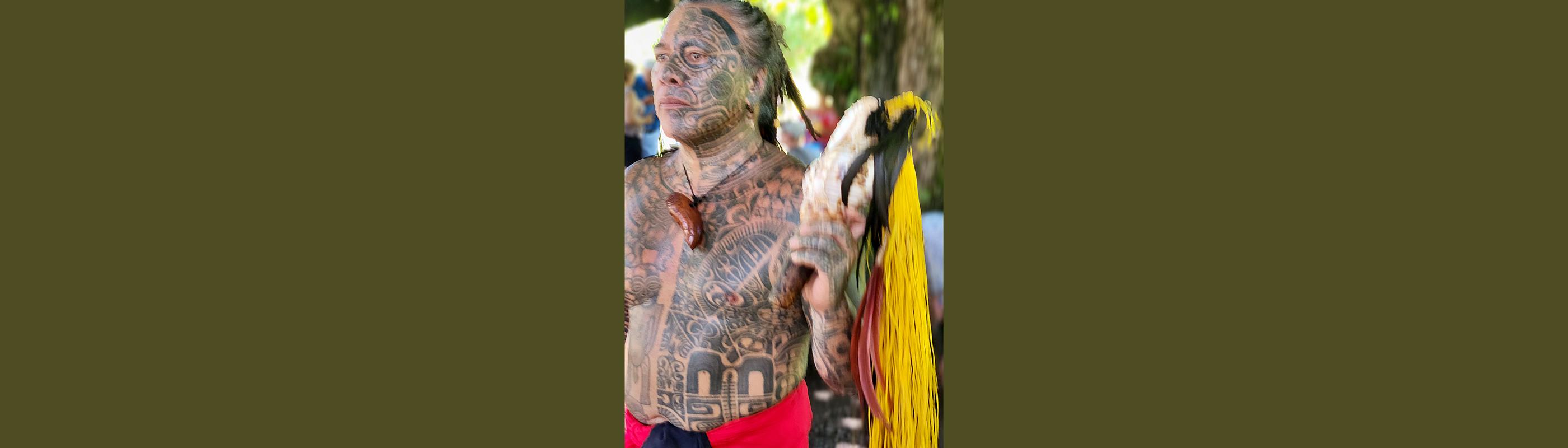 Tattooed Polynesian man