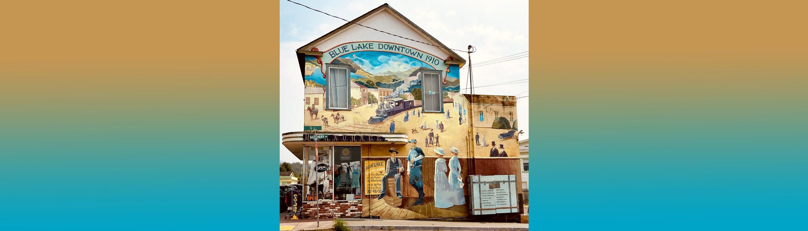 Mural on building in Blue Lake