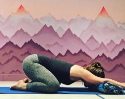 Instructor Lena Schmidt demonstrating yoga pose